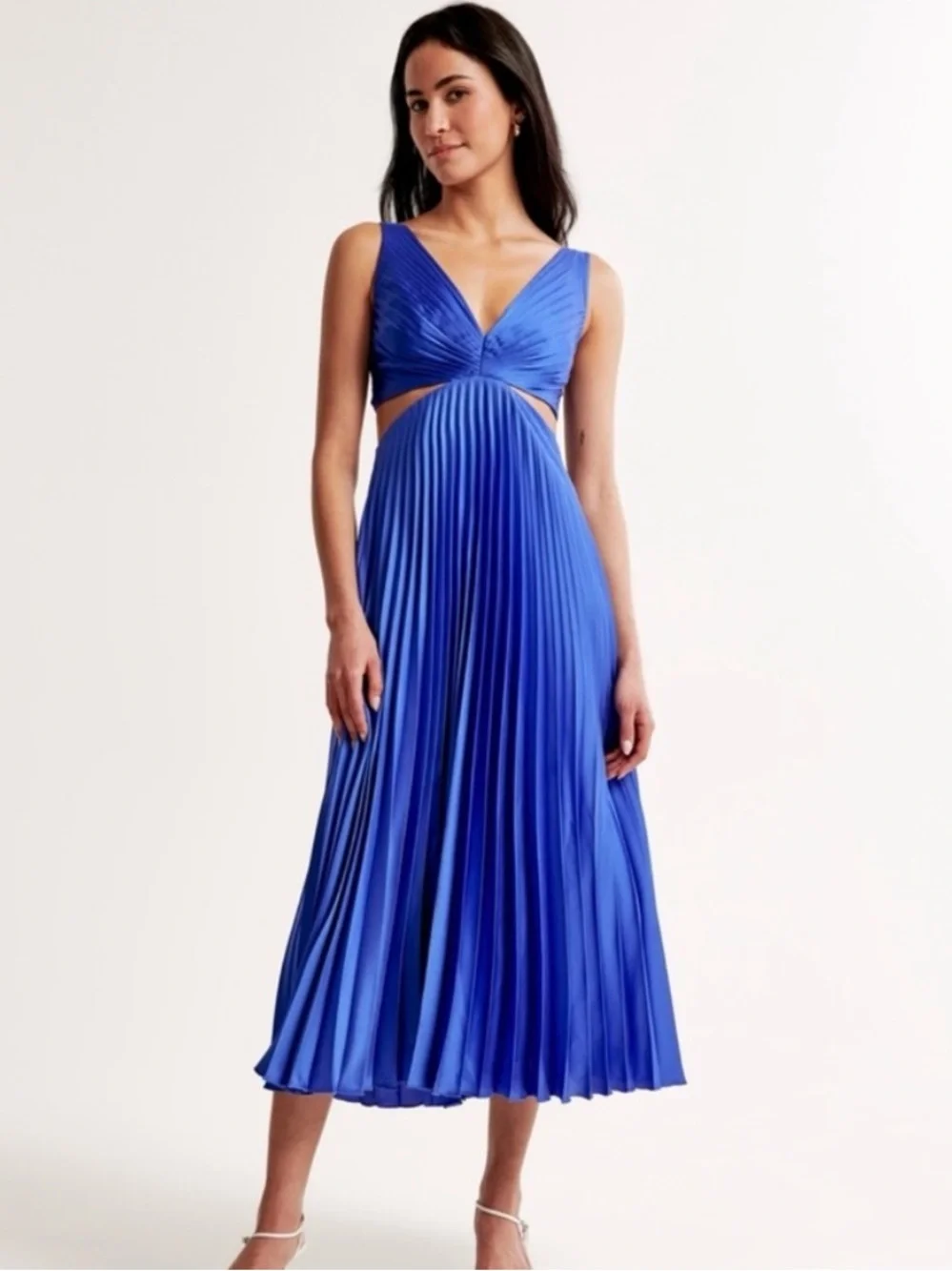 Abercrombie Giselle Pleated Cutout Maxi Dress